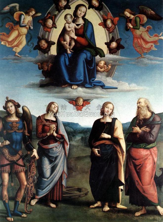 Madonna in Glory with the Child and Saints - 彼得罗·贝鲁吉诺